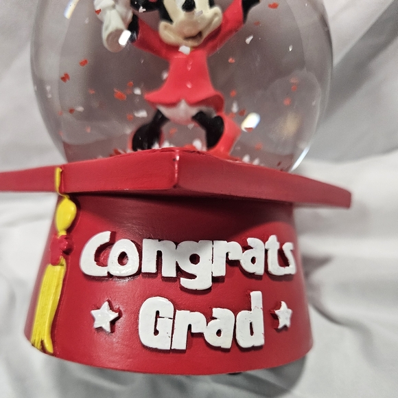 Disney Minnie Mouse Graduation Musical Snow Globe EUC - Picture 3 of 6
